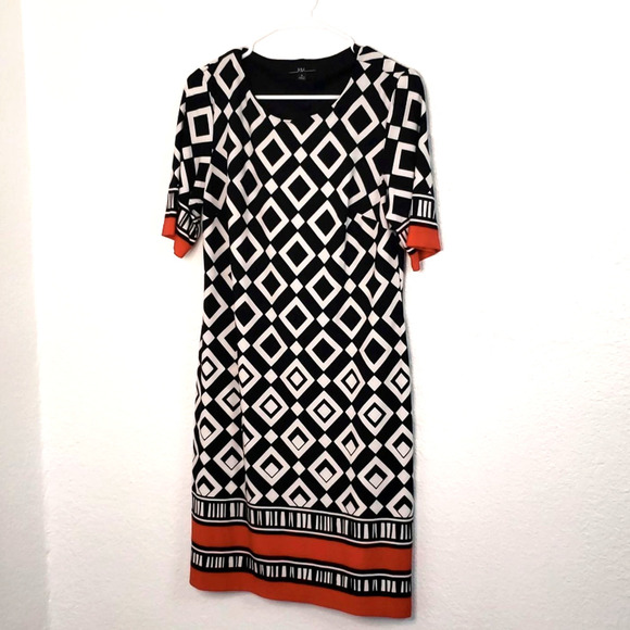 R&K women's Print Knit Dress Shift size 8 - Picture 1 of 4